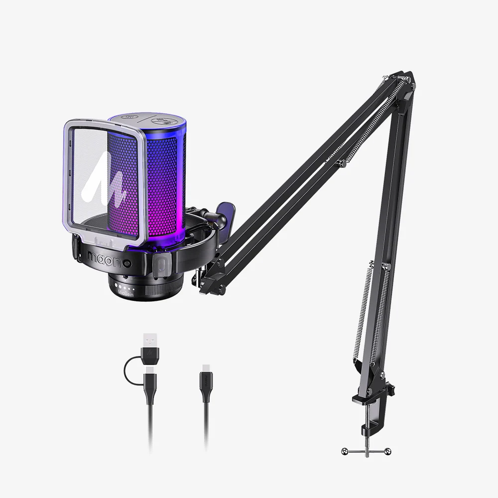 DGM20S Gamerwave Condenser USB Gaming RGB Microphone - Image 4